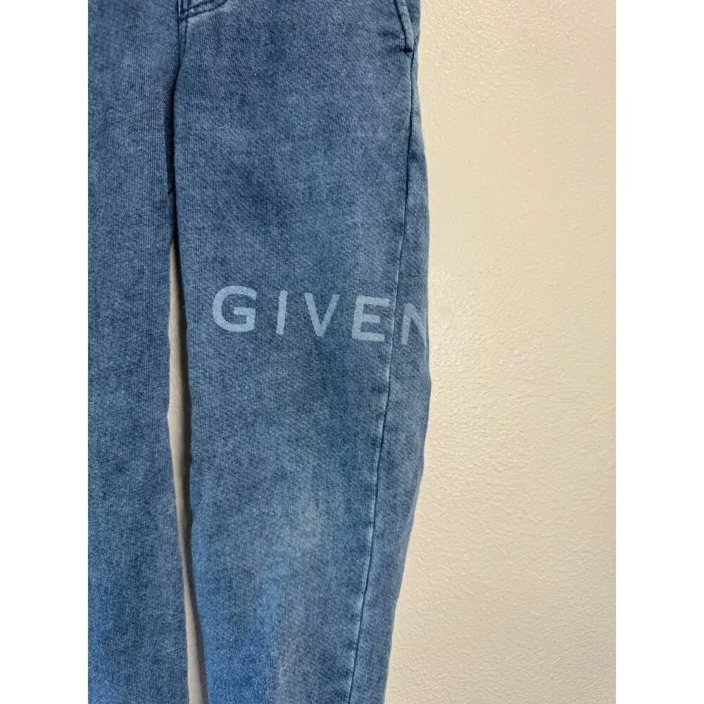 Givenchy Kids logo print blue joggers